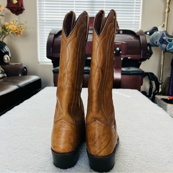 J. Chisholm Marble Leather Western Cowboy Boots Size 8 D - Picture 7 of 16